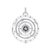 Thomas Sabo Silver Blackened Pendant with Half-ball and Colourful Stones