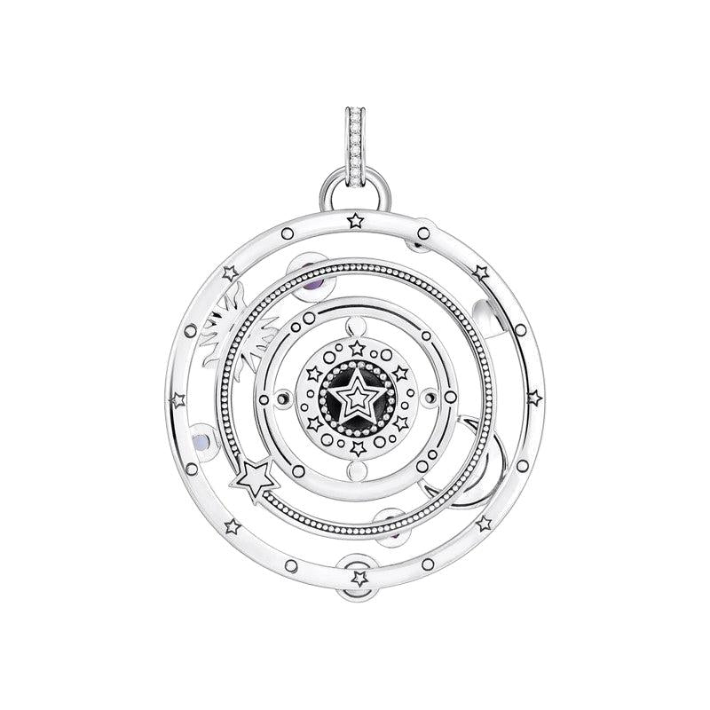 Thomas Sabo Silver Blackened Pendant with Half-ball and Colourful Stones