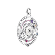 Thomas Sabo Silver Blackened Pendant with Half-ball and Colourful Stones