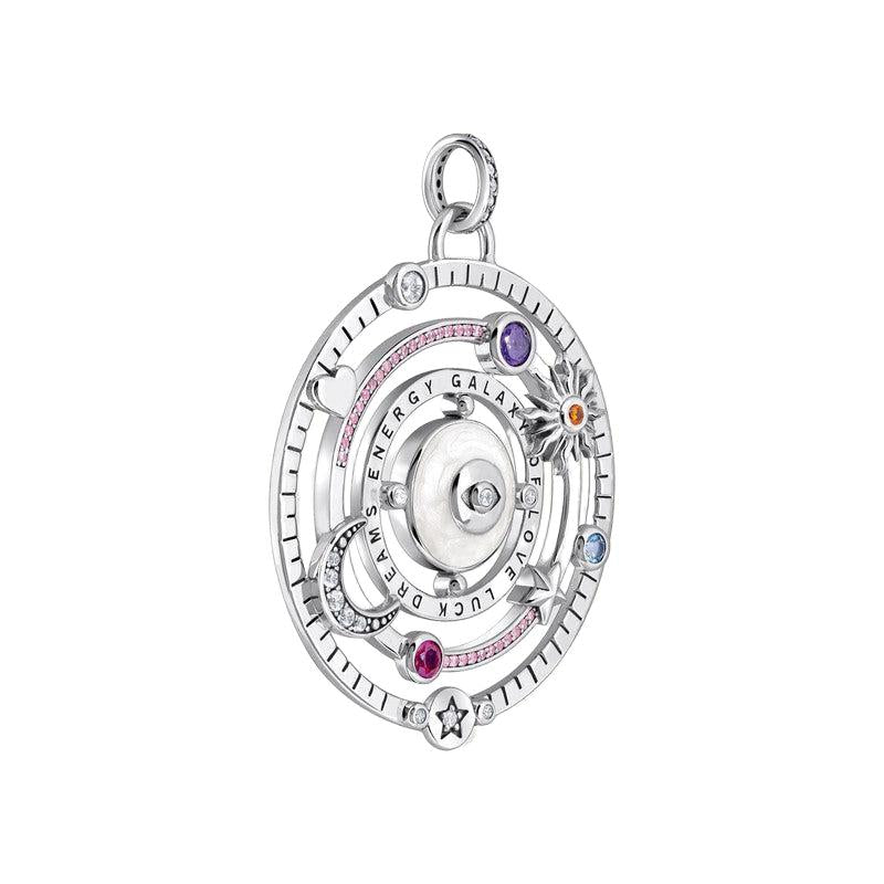 Thomas Sabo Silver Blackened Pendant with Half-ball and Colourful Stones