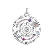 Thomas Sabo Silver Blackened Pendant with Half-ball and Colourful Stones