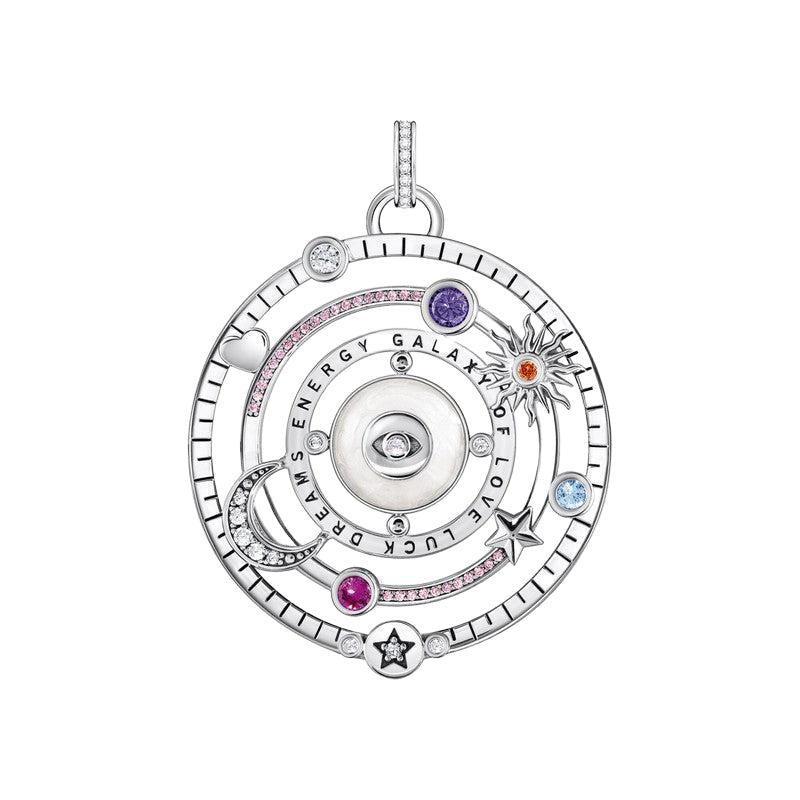 Thomas Sabo Silver Blackened Pendant with Half-ball and Colourful Stones