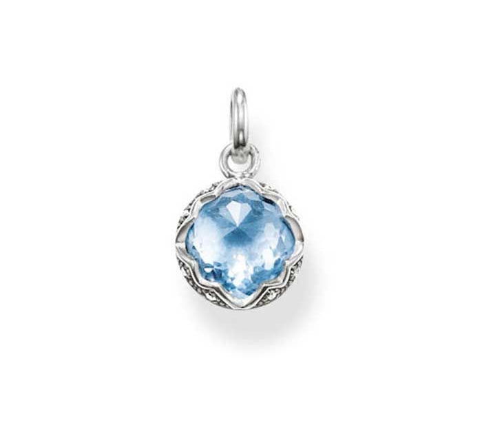 Thomas Sabo Silver Blue Cubic Zirconia Round Pendant