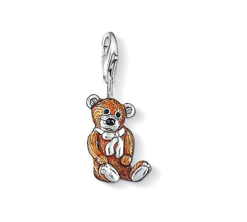 Thomas Sabo Silver Brown Enamel Teddy Bear Charm