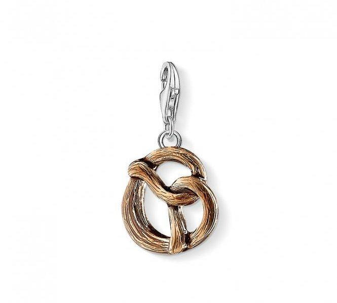 Thomas Sabo Silver Brown Pretzel Charm