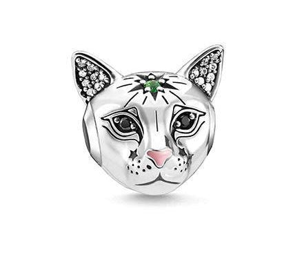 Thomas Sabo Silver CZ Cat Head Bead