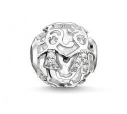 Thomas Sabo Silver Cubic Zirconia Kids Karma Bead