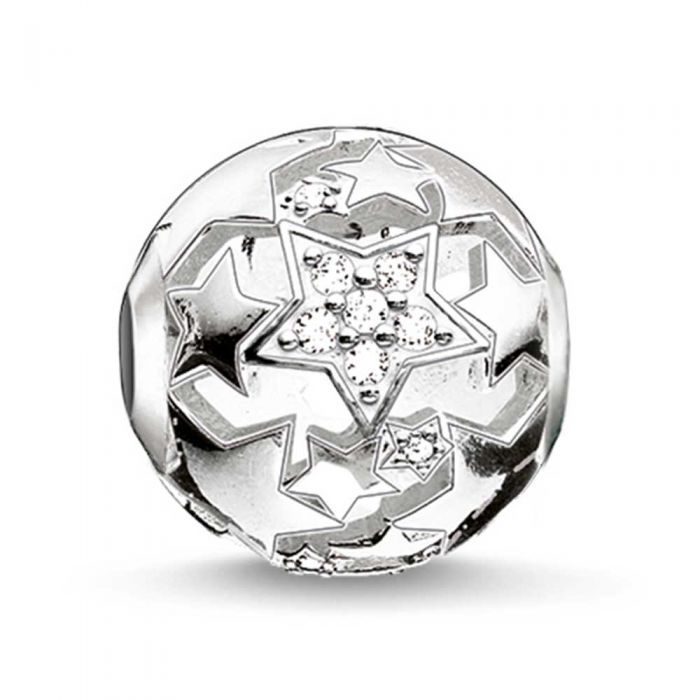 Silver Cubic Zirconia Starry Sky Bead