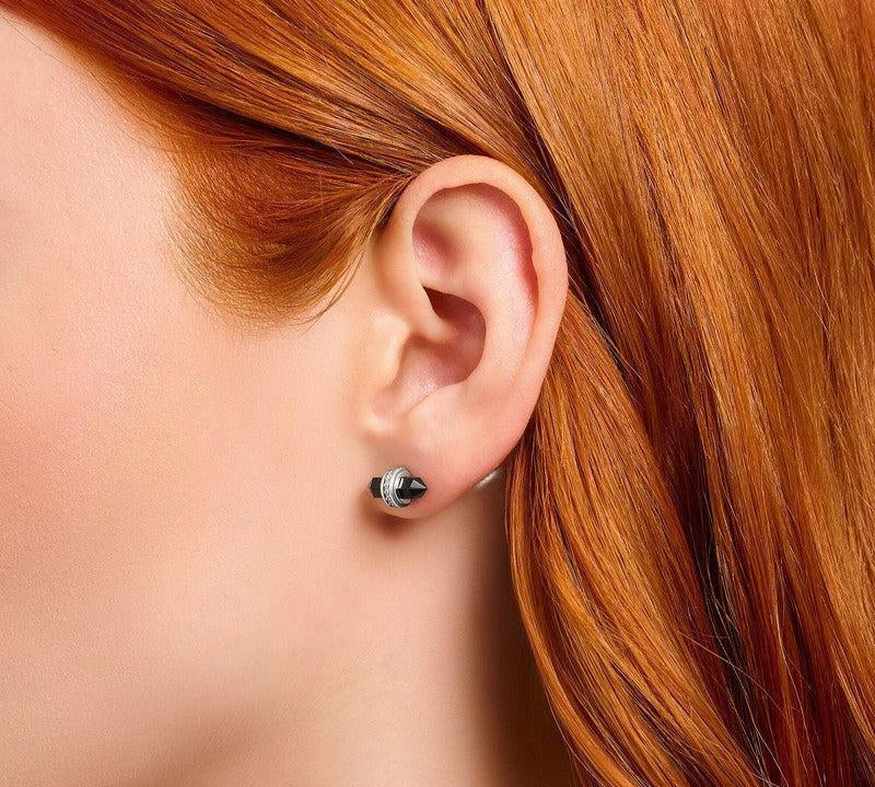 Thomas Sabo Silver Ear Studs with Hexagonal Onyx