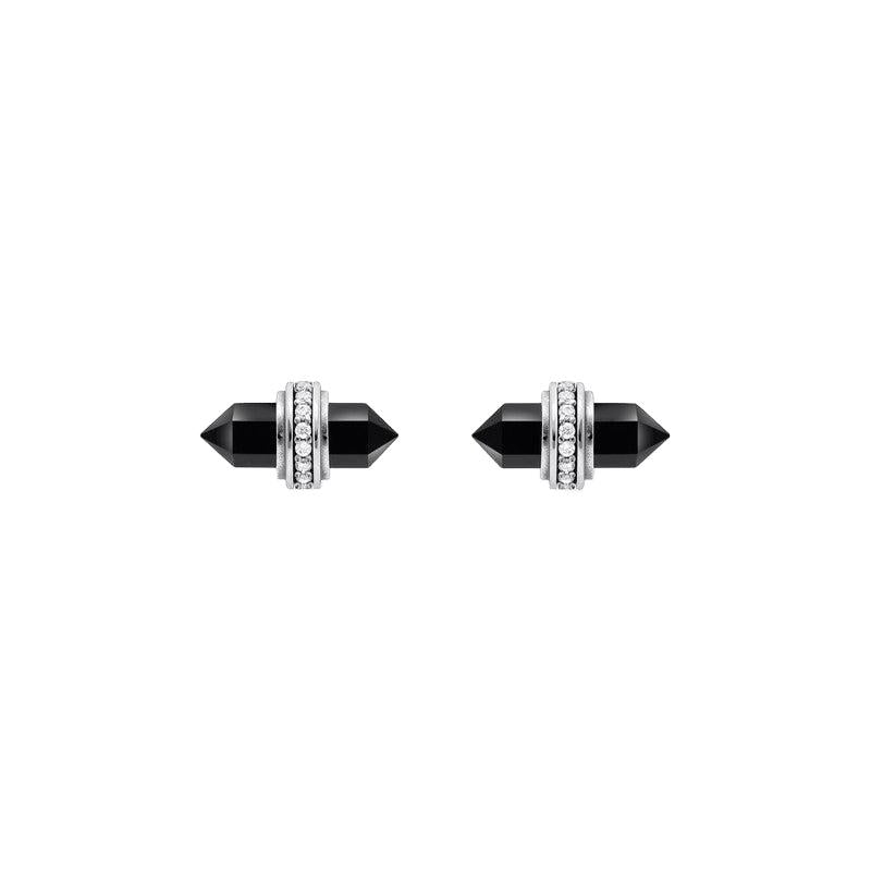 Thomas Sabo Silver Ear Studs with Hexagonal Onyx