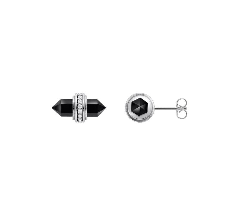 Thomas Sabo Silver Ear Studs with Hexagonal Onyx