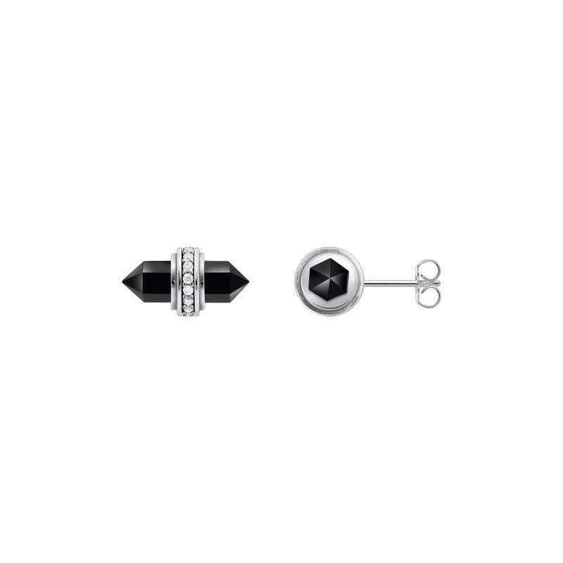 Thomas Sabo Silver Ear Studs with Hexagonal Onyx