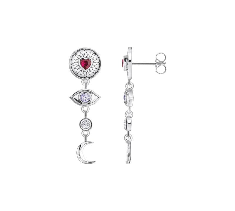 Thomas Sabo Silver Earrings with Different 3D symbols and Colourful Stones