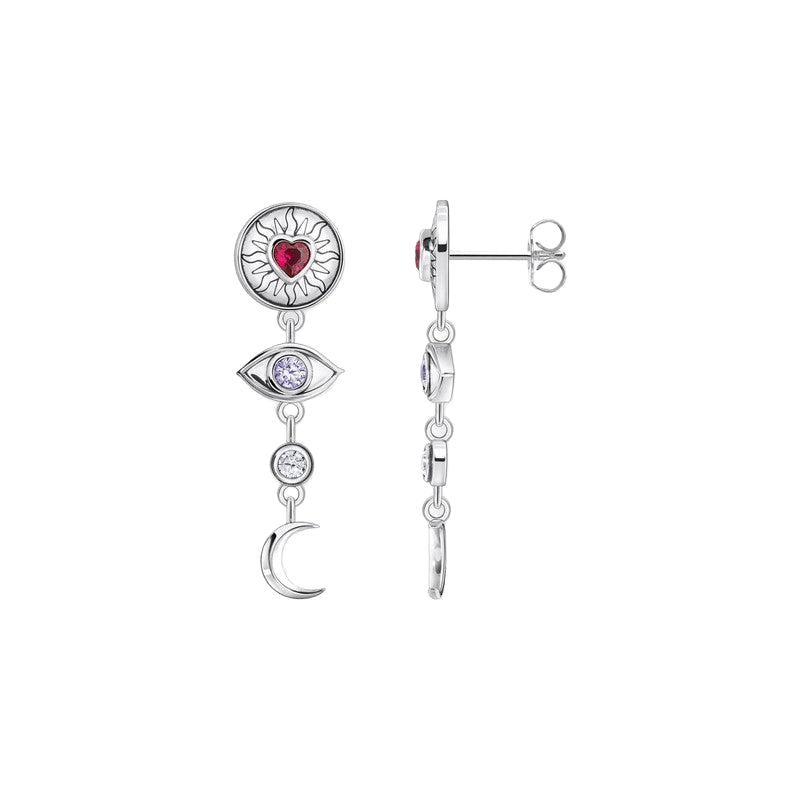 Thomas Sabo Silver Earrings with Different 3D symbols and Colourful Stones