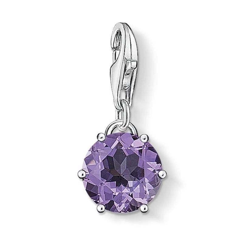 Silver February Amethyst Charm