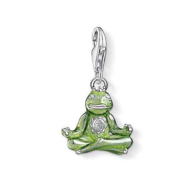 Thomas Sabo Silver Green Frog Monk Charm