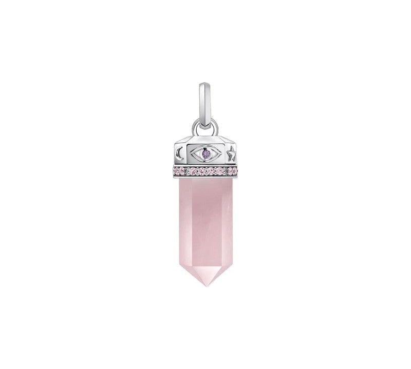 Thomas Sabo Silver Hexagonal Pendant with Rose Quartz