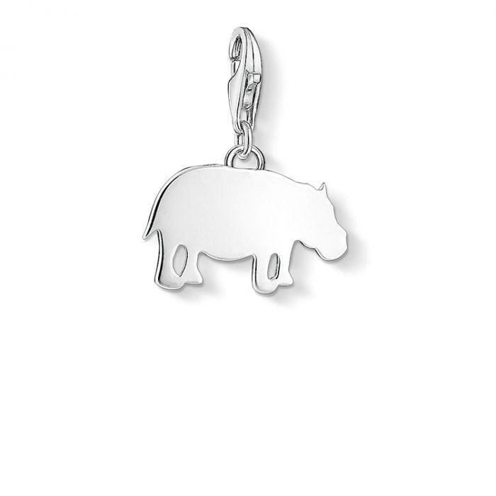 Silver Hippo Charm