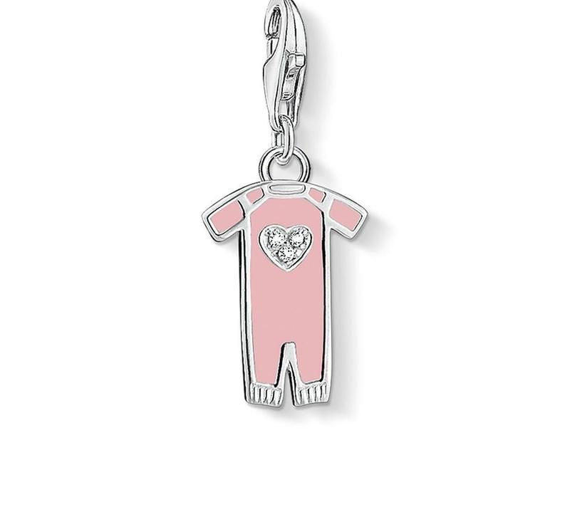 Thomas Sabo Silver Pink Baby Grow Charm