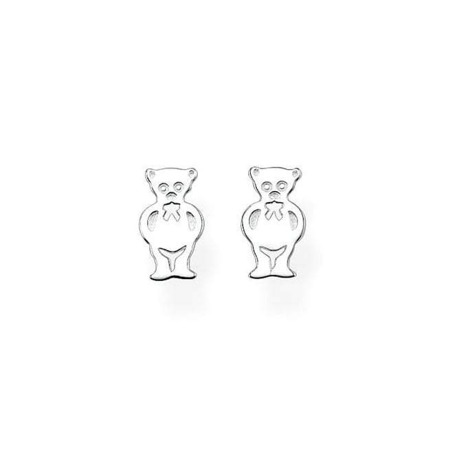 Silver Teddybear Ear Studs