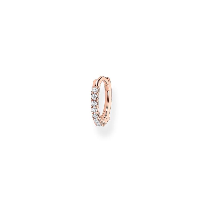 Thomas Sabo Single hoop earring white Stones rose gold