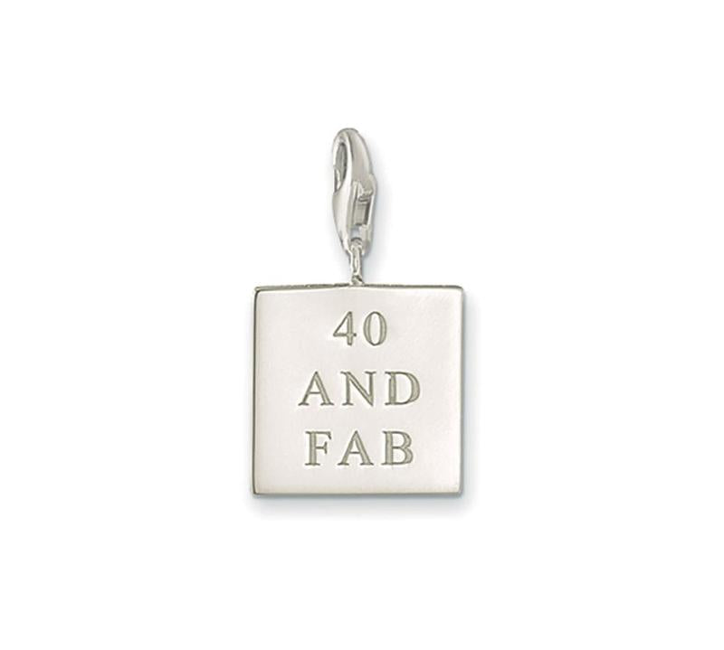 Thomas Sabo Sterling Silver 40 & Fab Charm