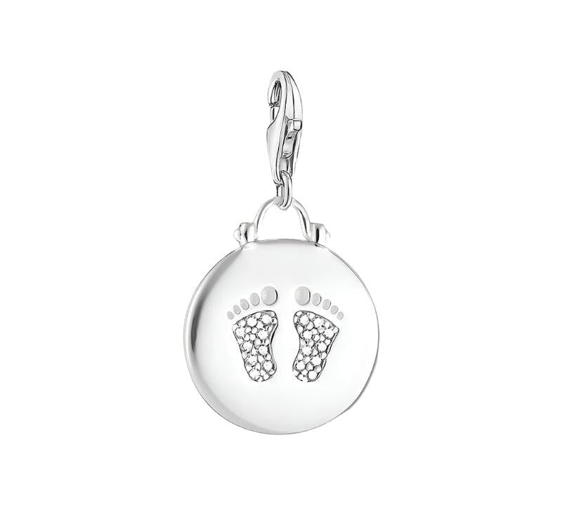 Thomas Sabo Sterling Silver Baby Footprint Disc Charm