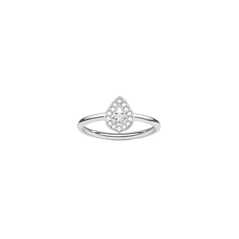 Thomas Sabo Sterling Silver Zirconia Pave White Silver-Coloured, White Ring