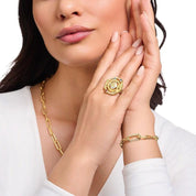 Thomas Sabo Yellow-Gold plated Cocktail Ring with Half-ball and Stones