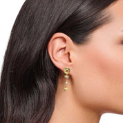 Thomas Sabo Yellow-Gold plated Earrings with 3D symbols and Colourful Stones