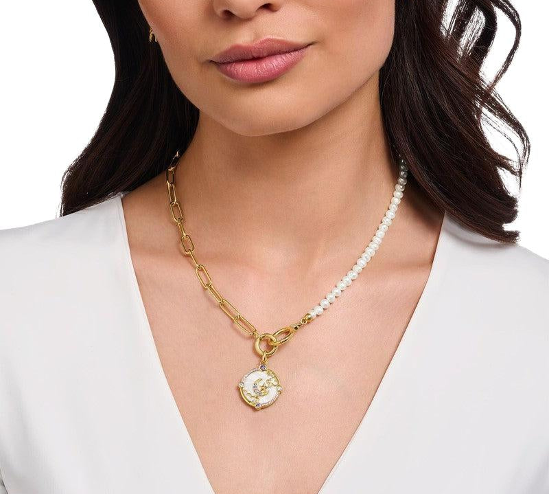 Thomas Sabo Yellow-Gold plated Pendant with Crescent Moon