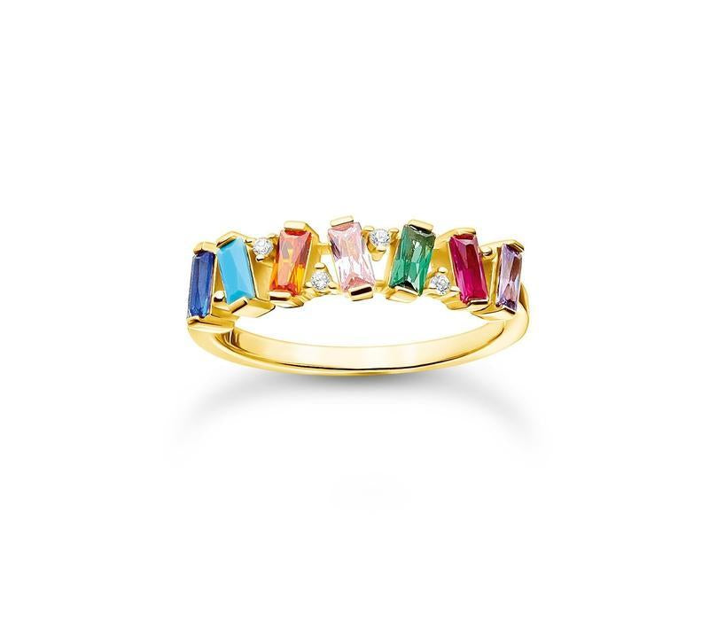 Thomas Sabo ring Colourful stones, gold