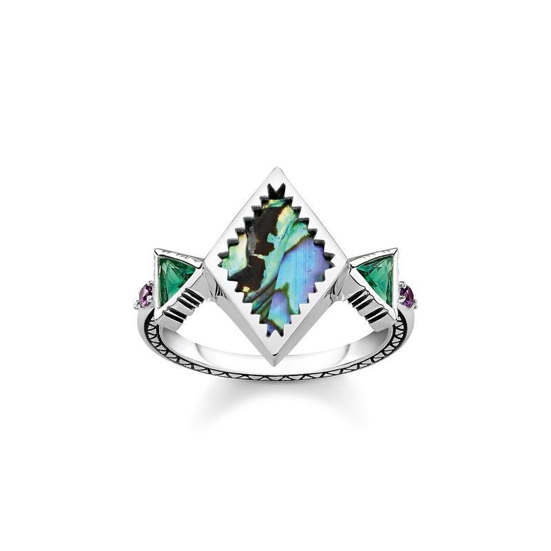 Thomas Sabo ring zig zag mother of pearl abalone