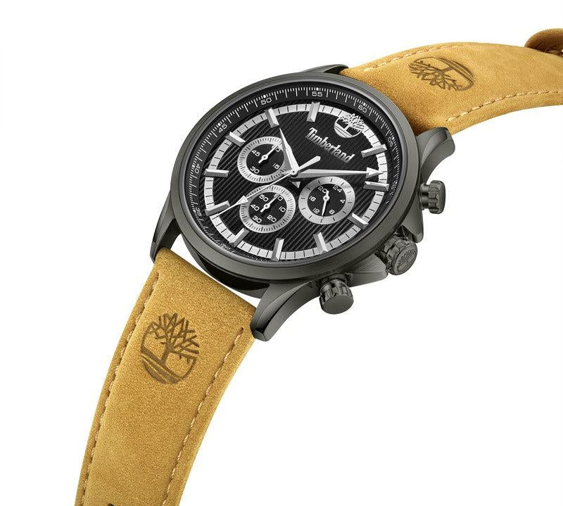 Timberland Hampton Harbour Multifunction Brown Leather Strap Watch