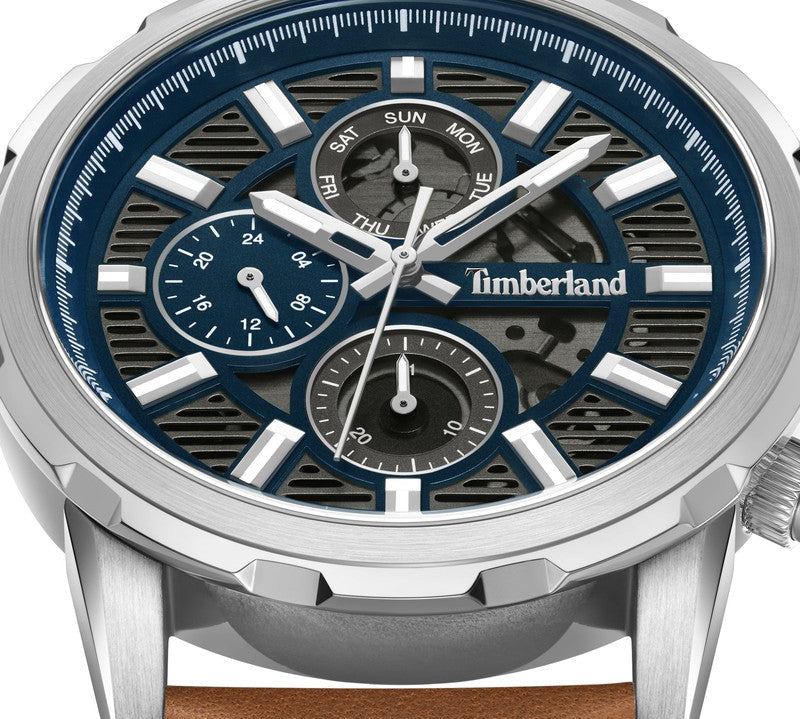 Timberland Hampton Harbour Multifunction Brown Leather Strap Watch