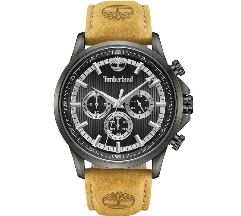Timberland Hampton Harbour Multifunction Brown Leather Strap Watch