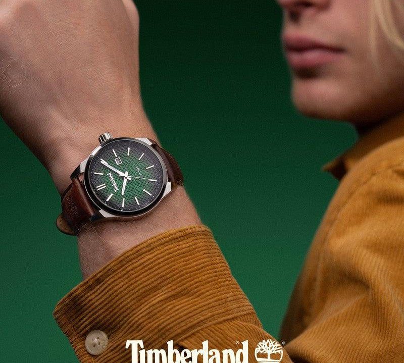 Timberland Henniker II Dark Brown Leather Strap Watch