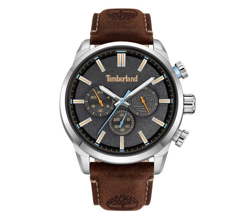 Timberland Henniker II Multifunction Brown Leather Strap Watch