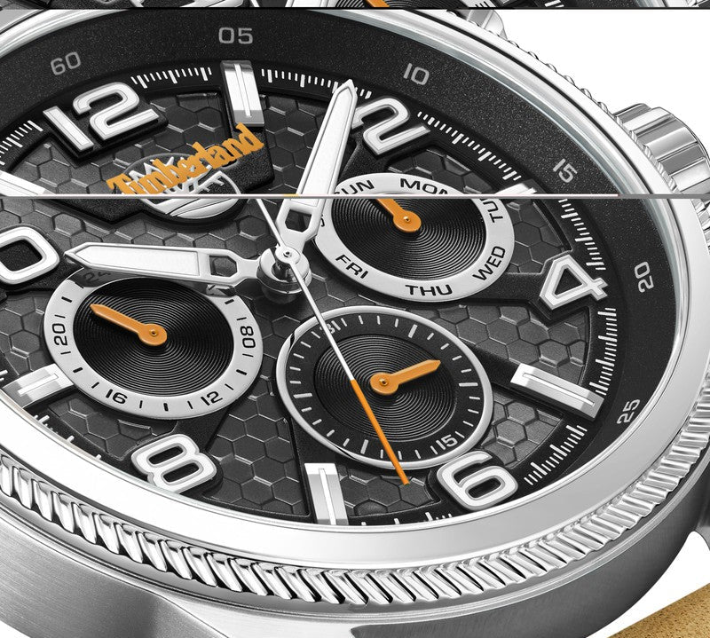 Timberland Henniker II Multifunction Tan Leather Strap Watch