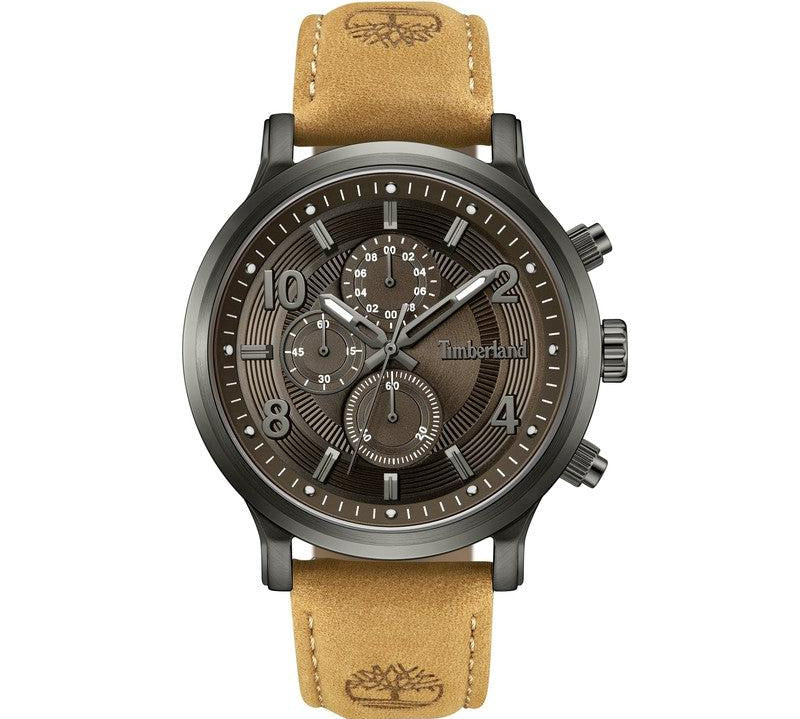 Timberland Henniker II Multifunction Tan Leather Strap Watch