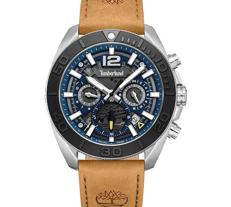 Timberland Marshfield 3 Hands Chronograph Brown Leather Strap Watch