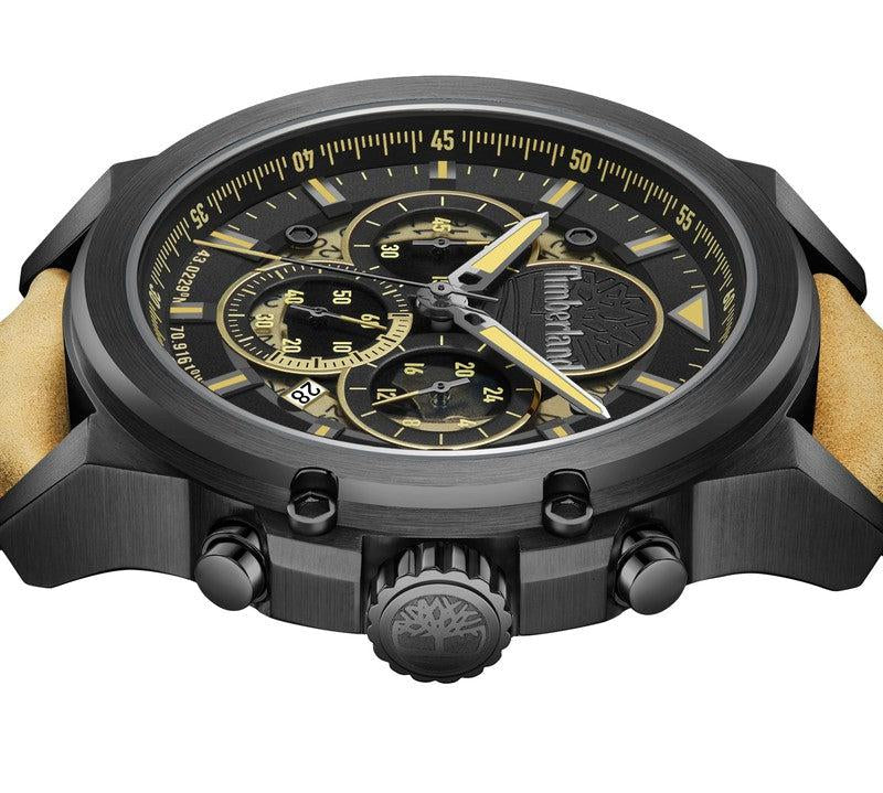 Timberland Multifunction Tan Leather Strap Watch