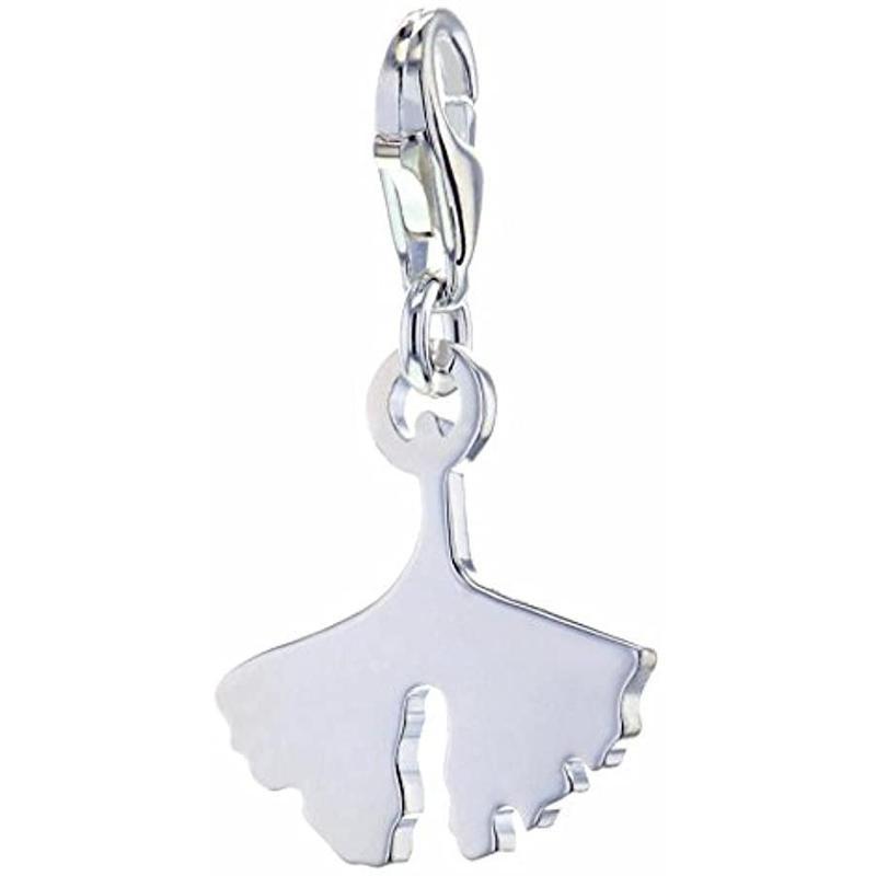 1007-001-12-Sterling Silver Ginkgo Leaf Charm-Bella-Luna