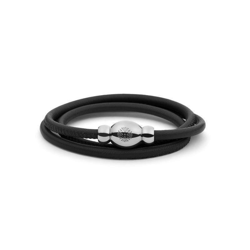 101151-Qudo Tender Black Leather Wrap Bracelet-Bella-Luna