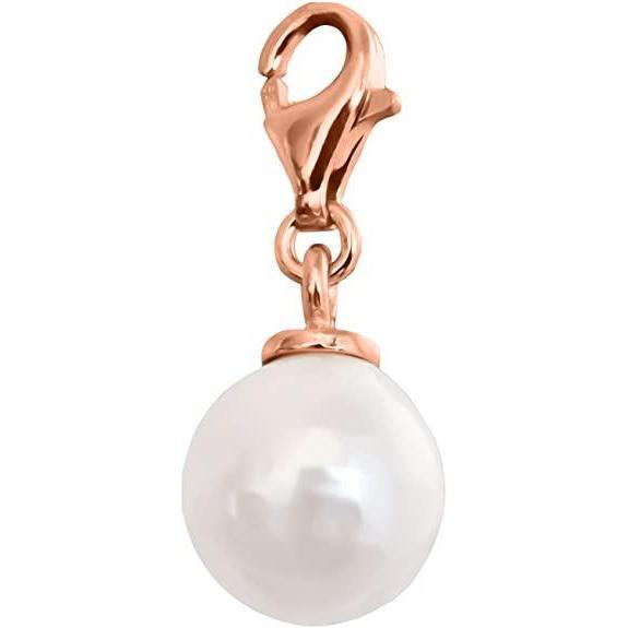 1025-533-14-Charm Pendant Rose Gold-Plated Silver with White Pearl-Bella-Luna