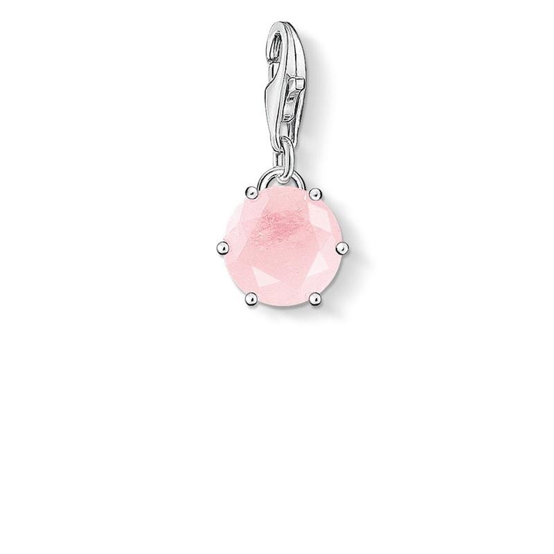 1263-034-9-Silver October Rose Quartz Charm-Bella-Luna