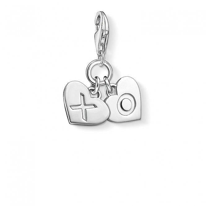 1314-001-12-Silver XO Hearts Charm-Bella-Luna