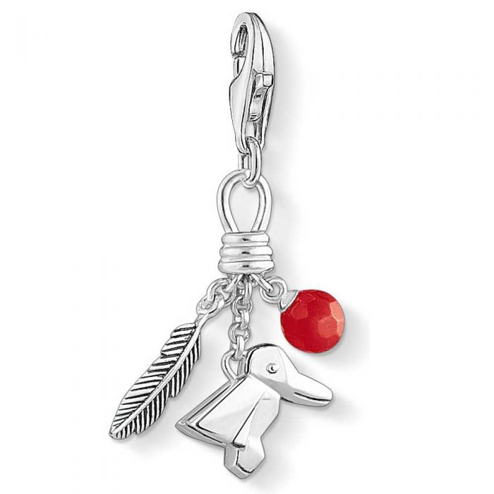 1331-908-10-Silver Bird Feather Berry Charm-Bella-Luna