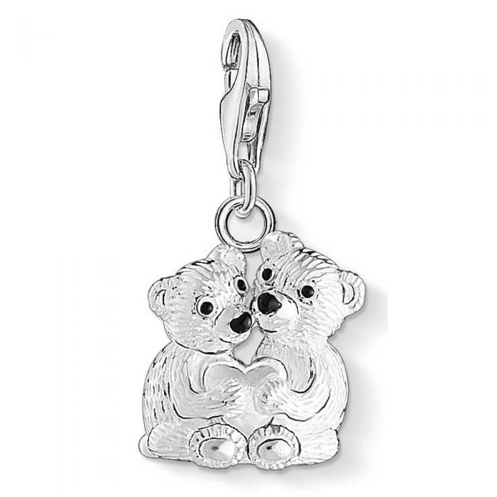 1333-007-11-Silver Bear Couple Charm-Bella-Luna