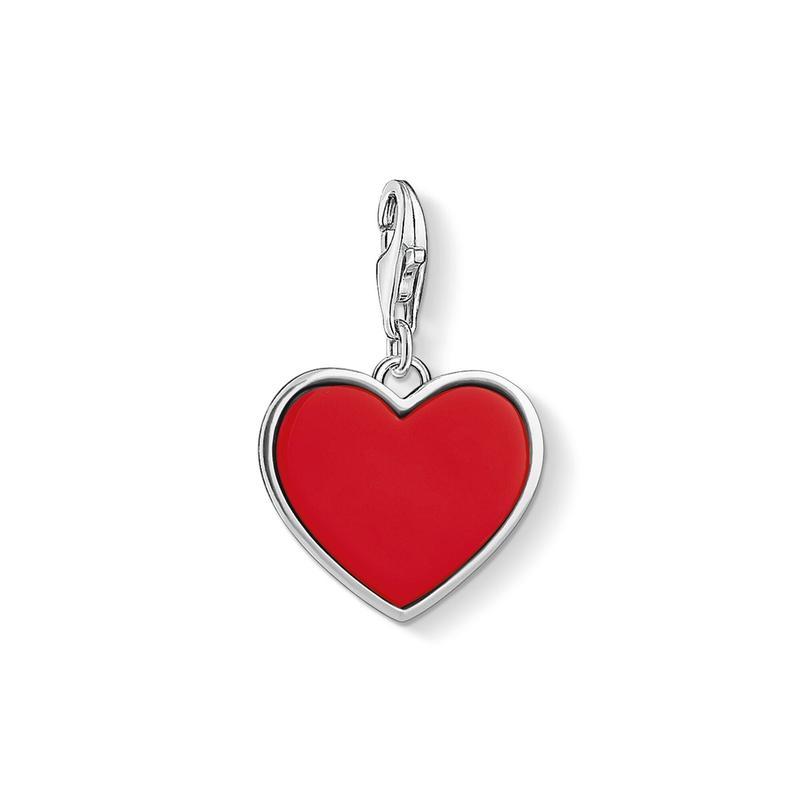 1471-337-10-Silver Red Heart Charm-Bella-Luna